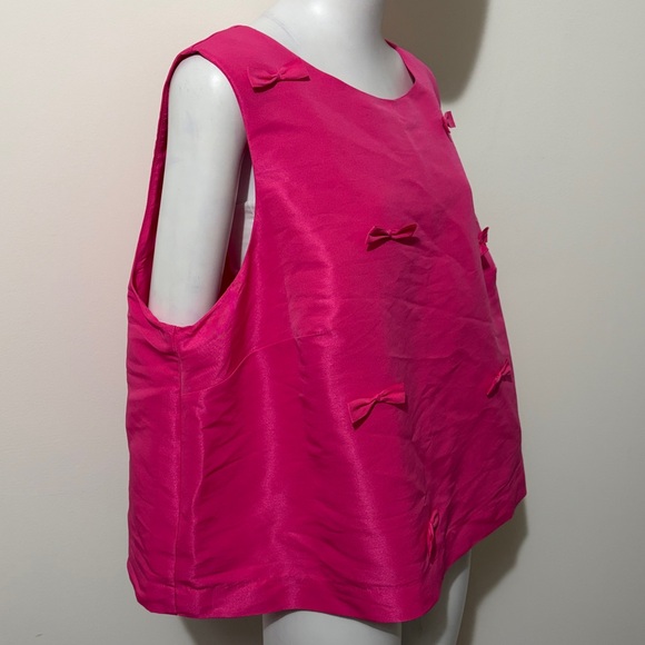 Kate Spade Fuchsia Sleeveless Blouse with Bow Details - Picture 4 of 11